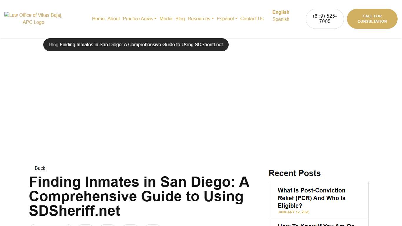 Finding Inmates in San Diego: A Comprehensive Guide to Using SDSheriff.net The Law Office of Vikas Bajaj